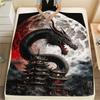 Black Dragon Pagoda Full Moon Blanket Home Decor Soft And Comfortable Machine Washable Sheet Nap Blanket