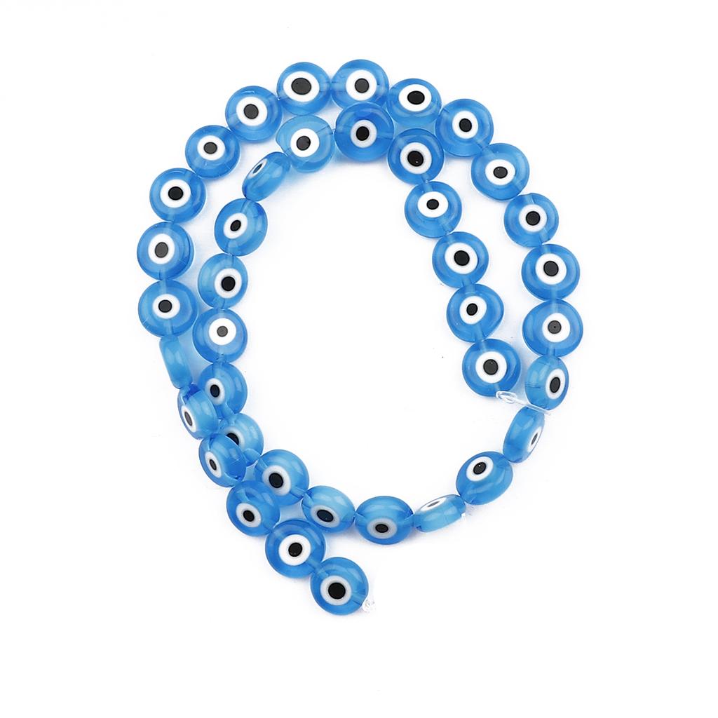 6/8/10 mm Módní barevné zploštělé korálky Evil Eye Volné Lampy Skleněné korálky pro náramek Náhrdelník Vlastní výroba šperků