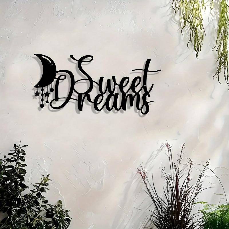 Metal Wall Art Black Iron Crescent Moon Stars Bedroom Farmhouse Gift