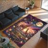 Cosmic Theme Crystal Velvet Floor Rug Personalized Custom Name Text Warm Carpet Home Decoration