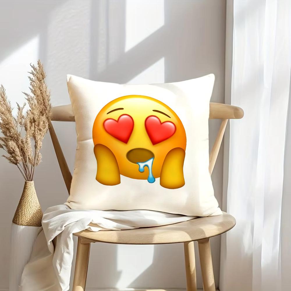 Federa per Cuscino Faccina Emoji Morbida Copricuscino in Peluche | Federa Decorativa Double-Sided | Arredo Casa Divano Camera da Letto