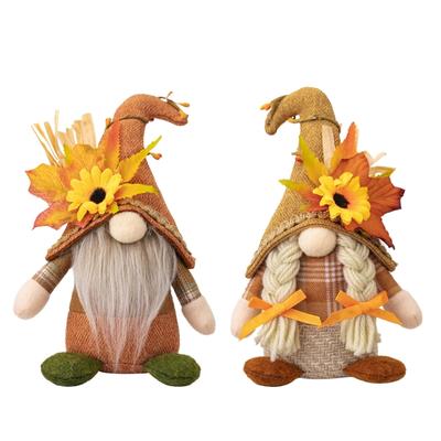 Festival Thanksgiving Theme Bend Hat Pose No Face Male Figure Elegant Elegant Standing Gnome Doll with Bendable Hat