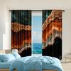 2 Pcs   Versatile Polyester Transparent Curtains for Home Decoration Brown Golden Modern Agate for Use In Bedrooms and Living
