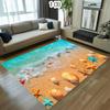 Ocean Beach Starfish Seascape Print Area Rug Non-Slip Soft Washable Floor Mat for Bedroom Living Room Coastal Home Carpet