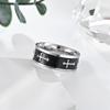 Metal Cross Ring For Men Women Black Silver Color Stainless Steel Ring Punk Gothic Simple Accessories Christian Jewelry Gift