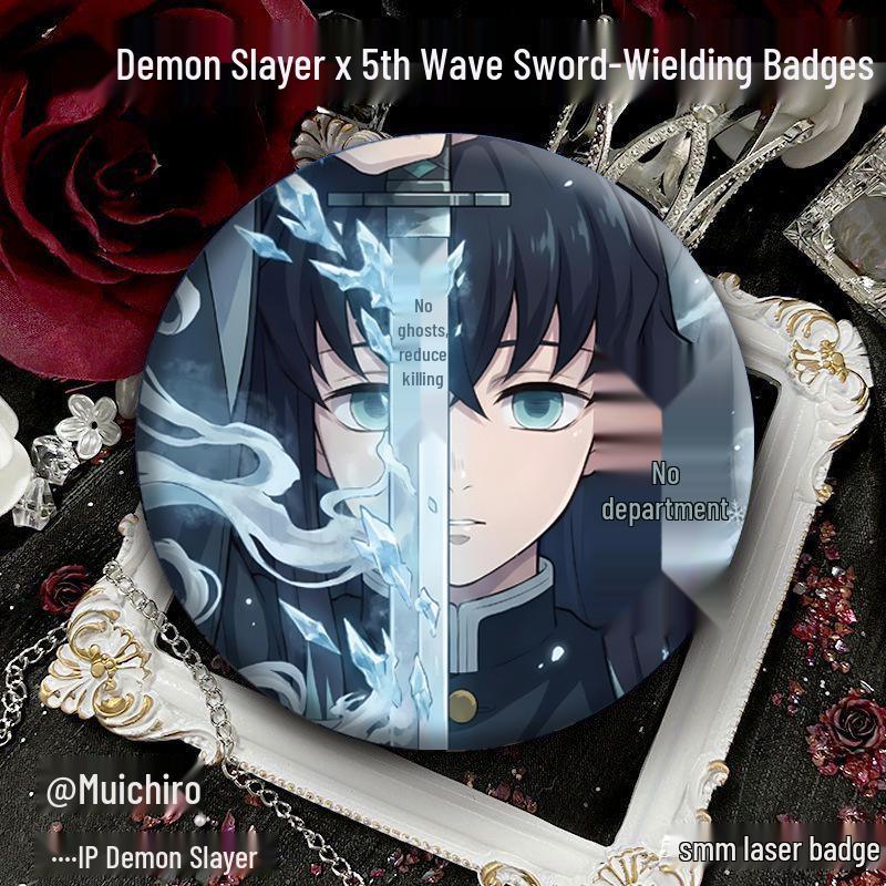 Demon Slayer Anime Sword-Drawing Pose Hatanaka Soko Tinplate Badge - Student Gift 58mm Tinplate Badge