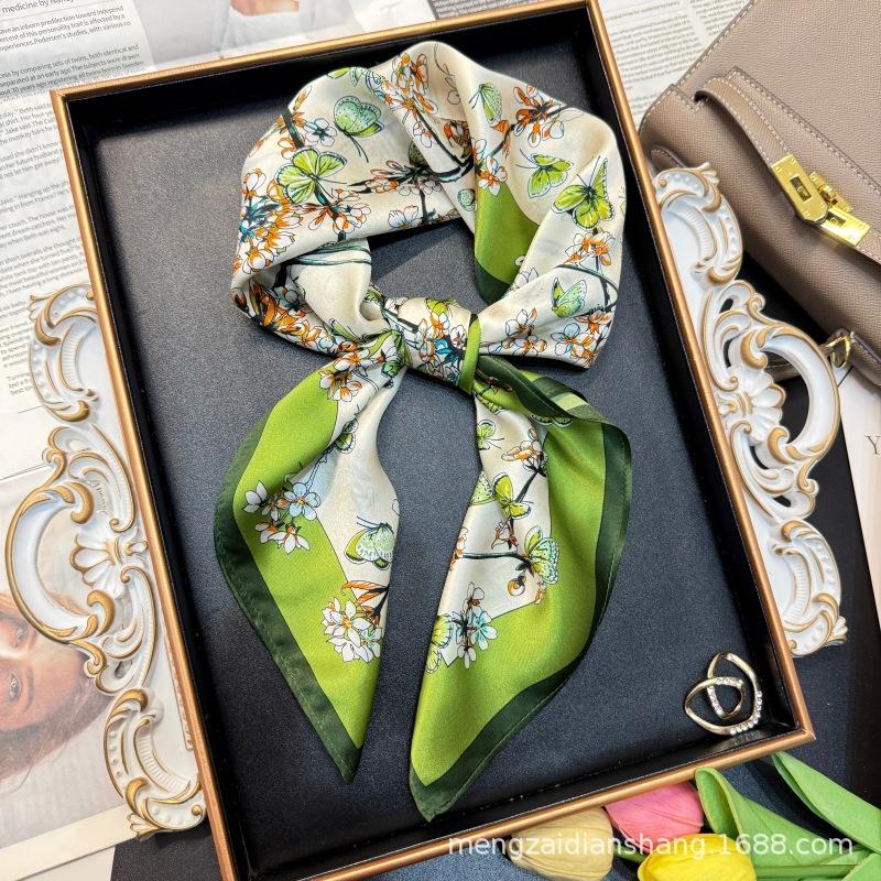100% mulberry silk scarf silk scarf shawl women s autumn scarf 70cm square scarf small fresh and fashionable