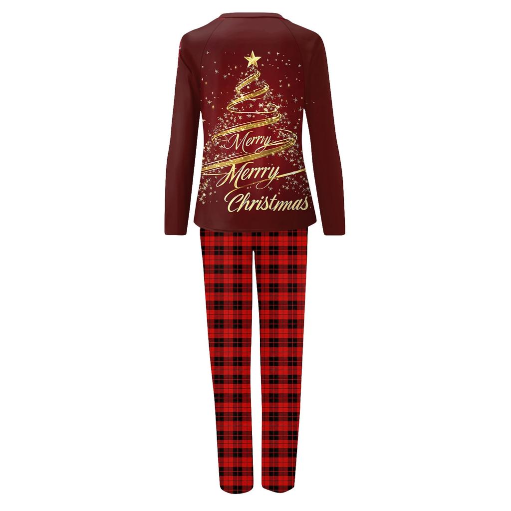 Christmas Prints Family Matching Long Sleeve Tops+Pants Set Family Matching Sets