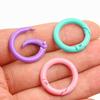 23mm DIY Metal Monochrome Spring Ring Keychain - 15 Colors