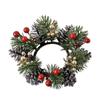 with Pinecone and Berry Christmas Candle Rings 20cm Christmas Table Decoration Candle Holder Rings Plastic Artificial