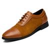 Men's Dress Shoes 2024 NEW Arrival Formal Business Shoes Men Vitage Design Lace-Up Leather Shoes d jkm89