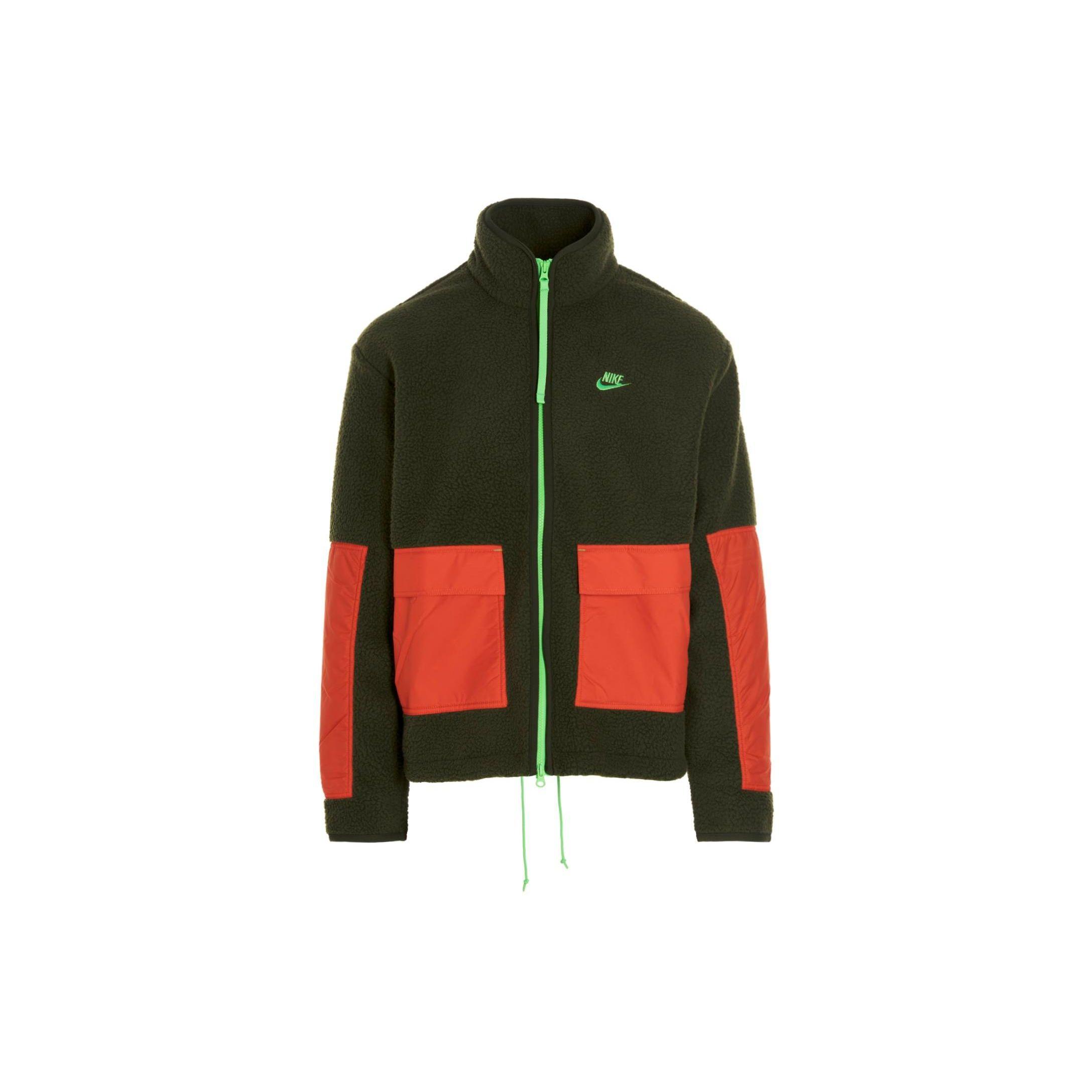 

Мужская уличная куртка Nike Sportswear Essential Sherpa с полной молнией грубого зеленого/оранжевого/зеленого цвета DD5021-326 M