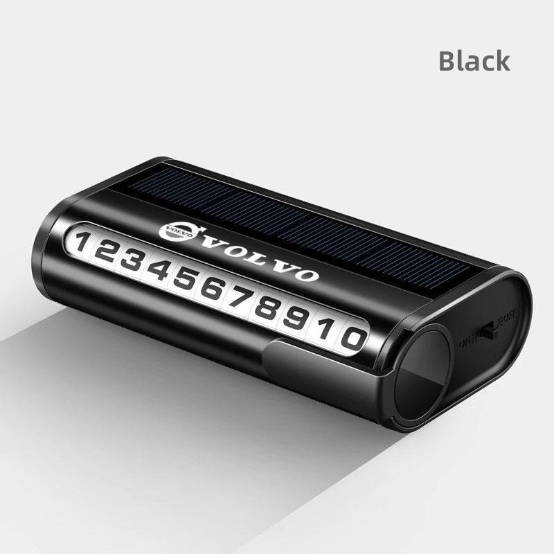

Solar Car Phone Number Plate Luminous Auto Temporary Parking Card For Volvo XC90 V90 V60 XC60 V40 EC40 EX40 S80 S60 S90 C40 XC40