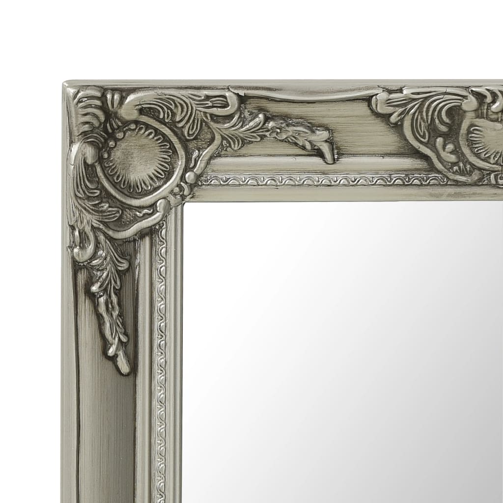 Baroque Style Wall Mirror 50x40 cm Silver