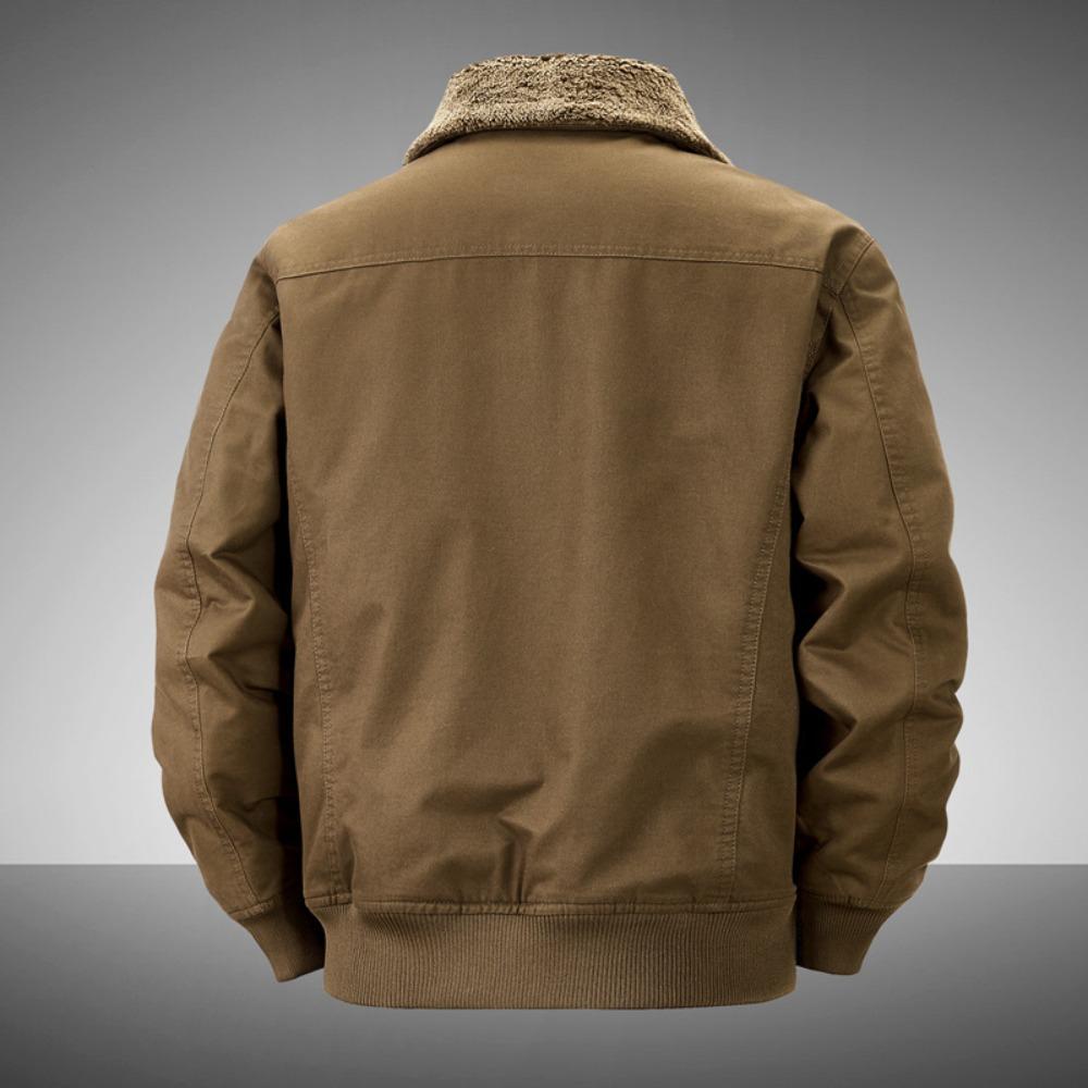 Men Cotton Jacket 2025 Retro Versatile Lamb Fleece Thickened Anti Cold Warm Collar Coat Outdoor Casual Winter Wear Cotton Jacket