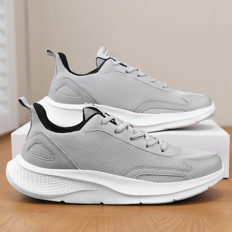 Fitness Exercise Men Breathable Mesh Sneakers Streamlined Appearance Lightweight Daily Outdoor Walking Shoes