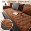 Corduroy Sofa Cushion, Autumn and Winter Thick Sofa Mat, Anti Cat Scratch One-piece Straight Sofa Cover Cloth Towel
