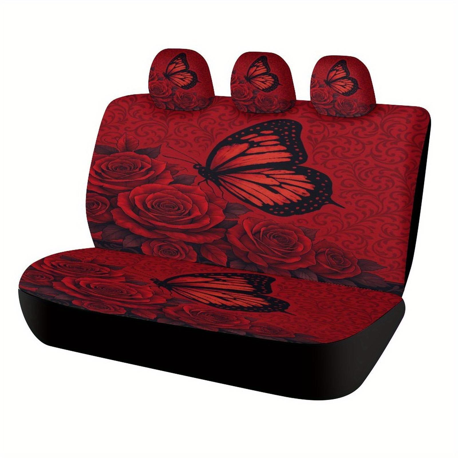 Red Roses And Butterfly Designed Car