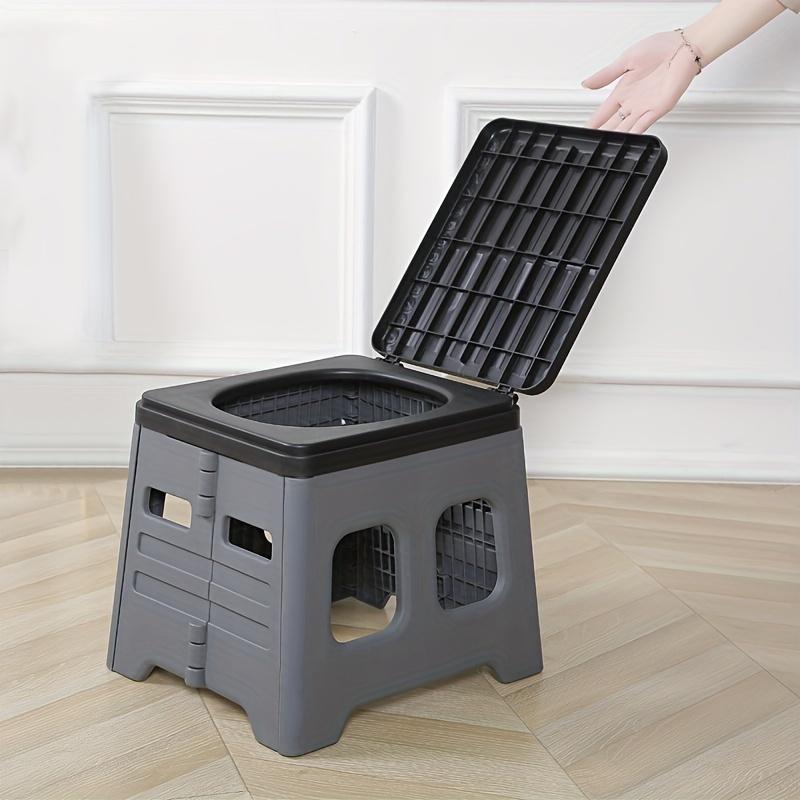 Tragbare faltbare Notfalltoilette mit Deckel für Camping, Wandern & Autoreisen | Langlebiges ABS-Material, Tragbare Toilette für Camping