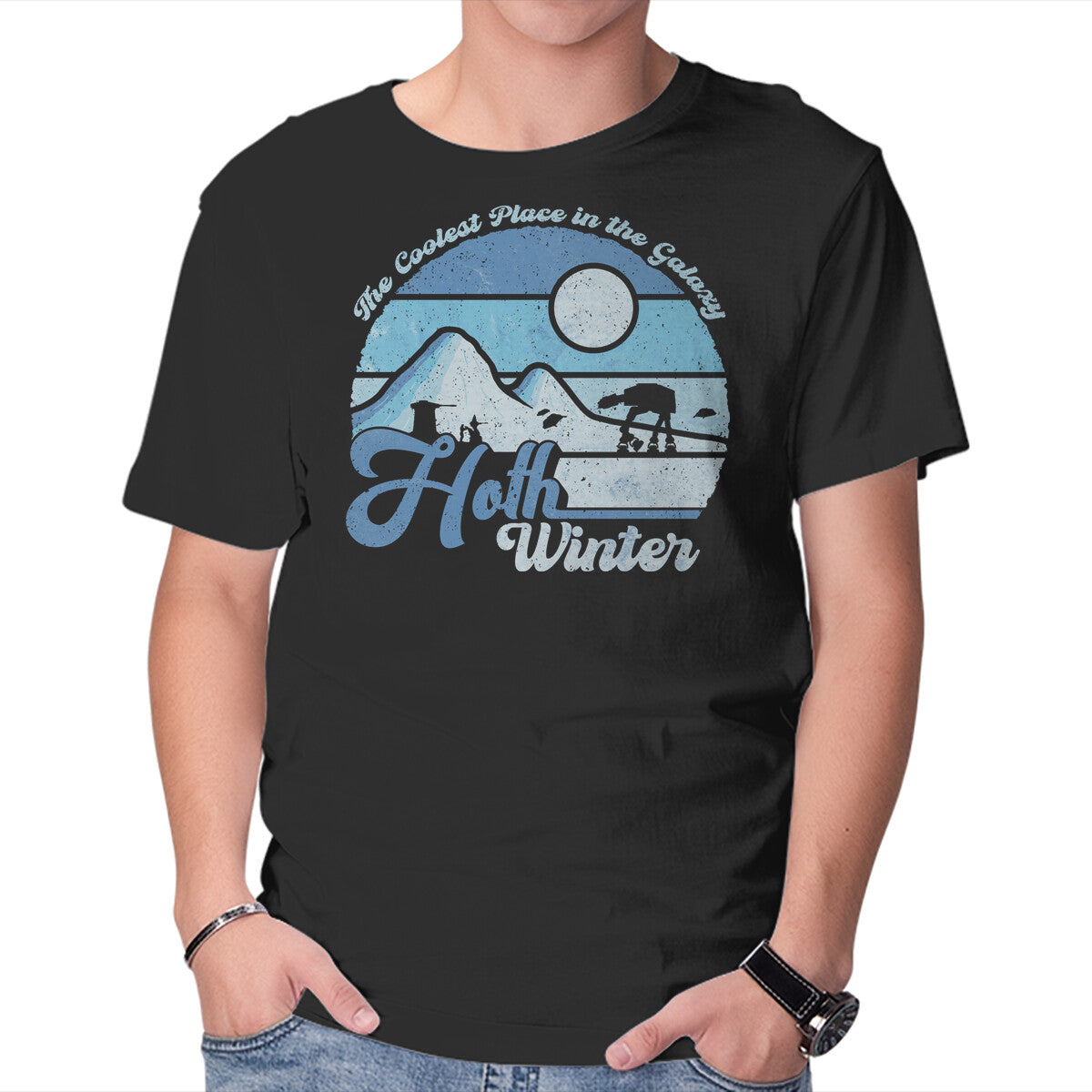 Unisex Crew Neck T-Shirt Hoth Winter Graphic Short Sleeve Casual Tee XL