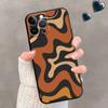 Phone Case for iPhone XR XS X 13 Mini SE 7 8 6S 11 Pro Max 12 14 Plus Swirl Abstract Pattern In Beige And Sage Coque Black