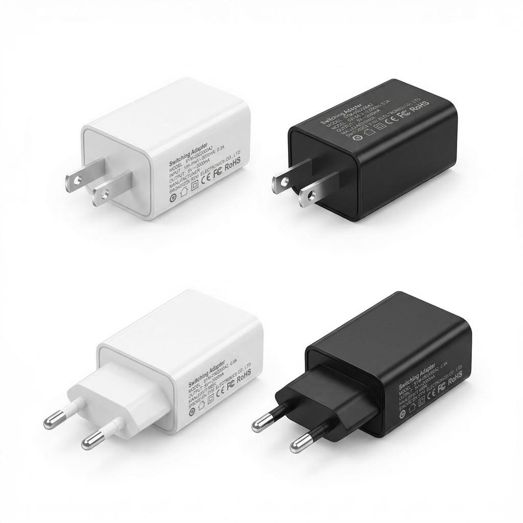 EU/US Standard 5V1A/5V2A USB Charger with Certification