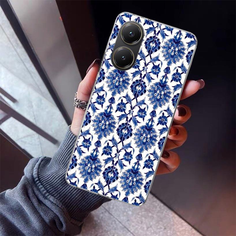 Blue And White Porcelain Phone Case For Xiaomi Poco X7 X6 X5 Pro F7 Ultra Redmi 15C 15 13 13C 12 12C 10 10A 10C 9 9A 9C 9T Shell