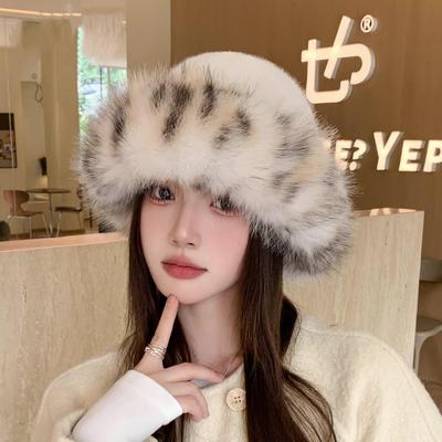 Ženy Podzim Zima Teplý Tlustý chránič uší Rybářská čepice Studený samet Pletené čepice Sweet Cute Bucket Cap