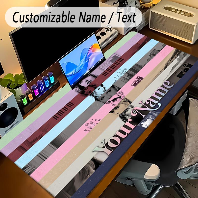 Großes Mauspadd Taylor Swift Benutzerdefinierter Name Text Personalisierte Schreibtischunterlage Rutschfestes Gaming-Pad
