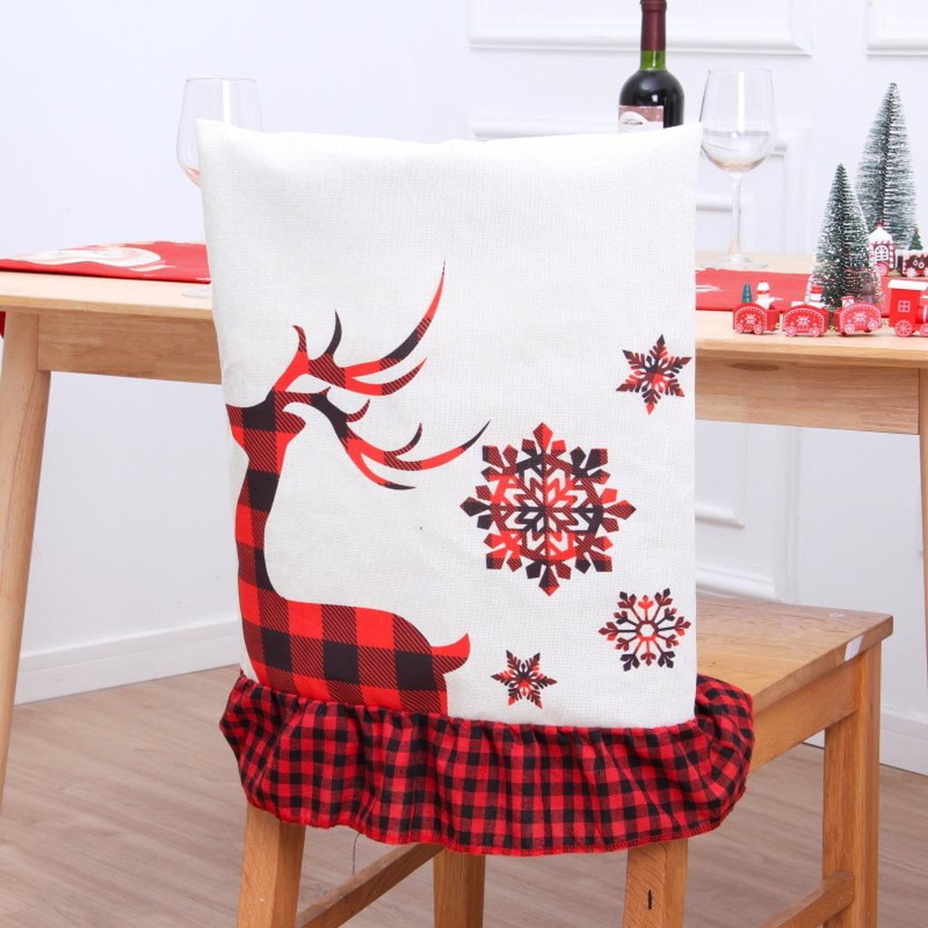 Christmas Decorative Chair Cover Non Woven Christmas Chair Cover Gnome Pattern Chair Cover Festive For Standard Size Dining Home