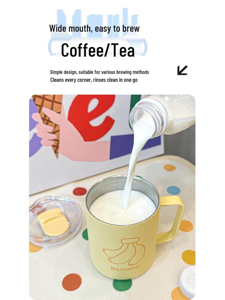 2025 Edelstahlbecher mit Deckel – Stilvolle Unisex Kaffee-/Teetasse für Zuhause oder Büro