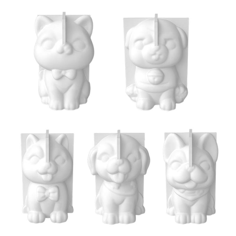 3D Dog Soap Mold Silicone Chocolate Fondant Mold Candle Making DIY Crystal Resin