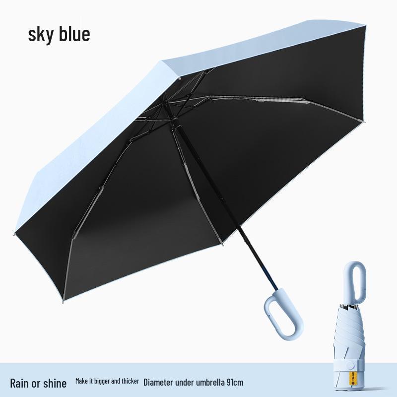 Douyin Popular Portable Round Five-Fold UV Protection Dual-Use Umbrella