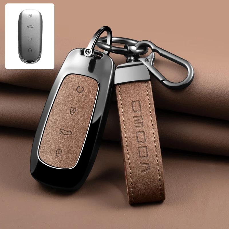Zinc Alloy Car Key Case Cover Shell Holder Keychain Car Accessories, Fit For Omoda 7 C7 Shs Phev Protection Key Bag