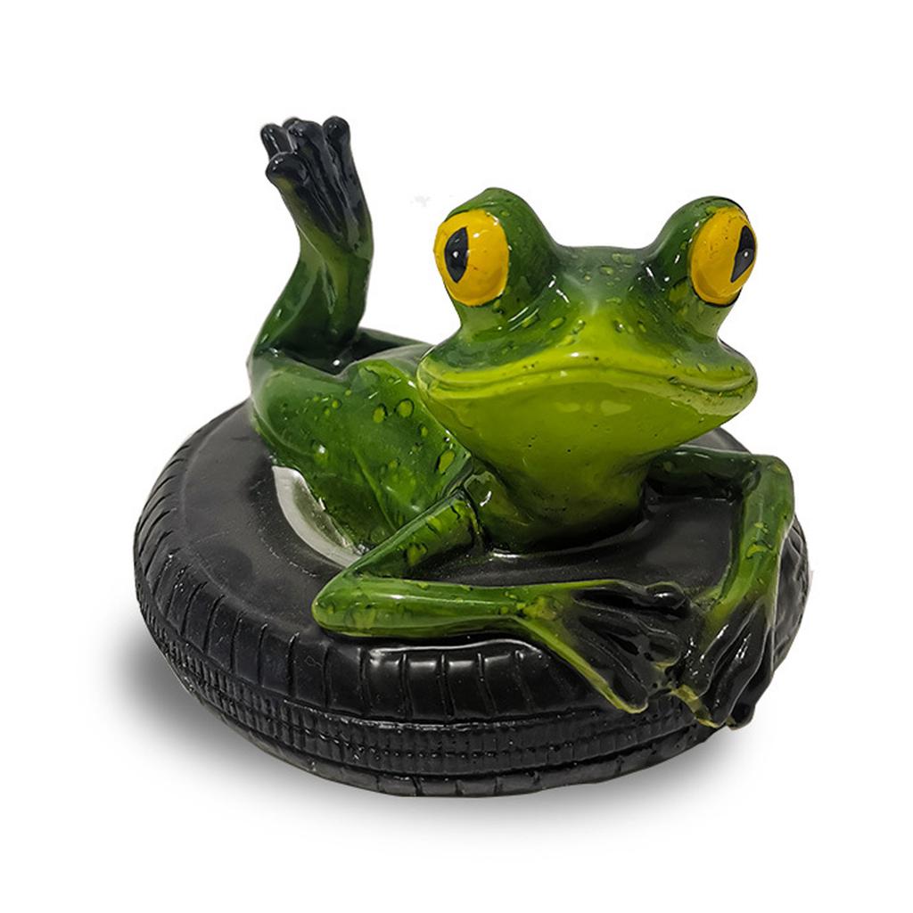 Floating Frog Decoration Figurines Resin Crafts Decorative Ornaments Animal Statue Figure for Home Garden Pool Pond Christmas
