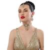 Tone Dazzling Kundan Multistrand Pearls Choker Necklace Earring & Maangtikka Set For Women