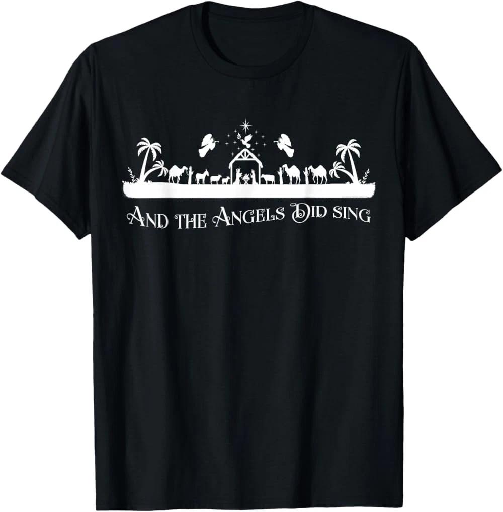 RARE! Christian Nativity - And the Angels Did Sing Christmas T-Shirt S