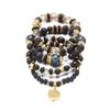 Ethnic Style Bohemian Beads Bracelet Heart Charm Multi-Layer Bracelets Women Bangle Set  Women
