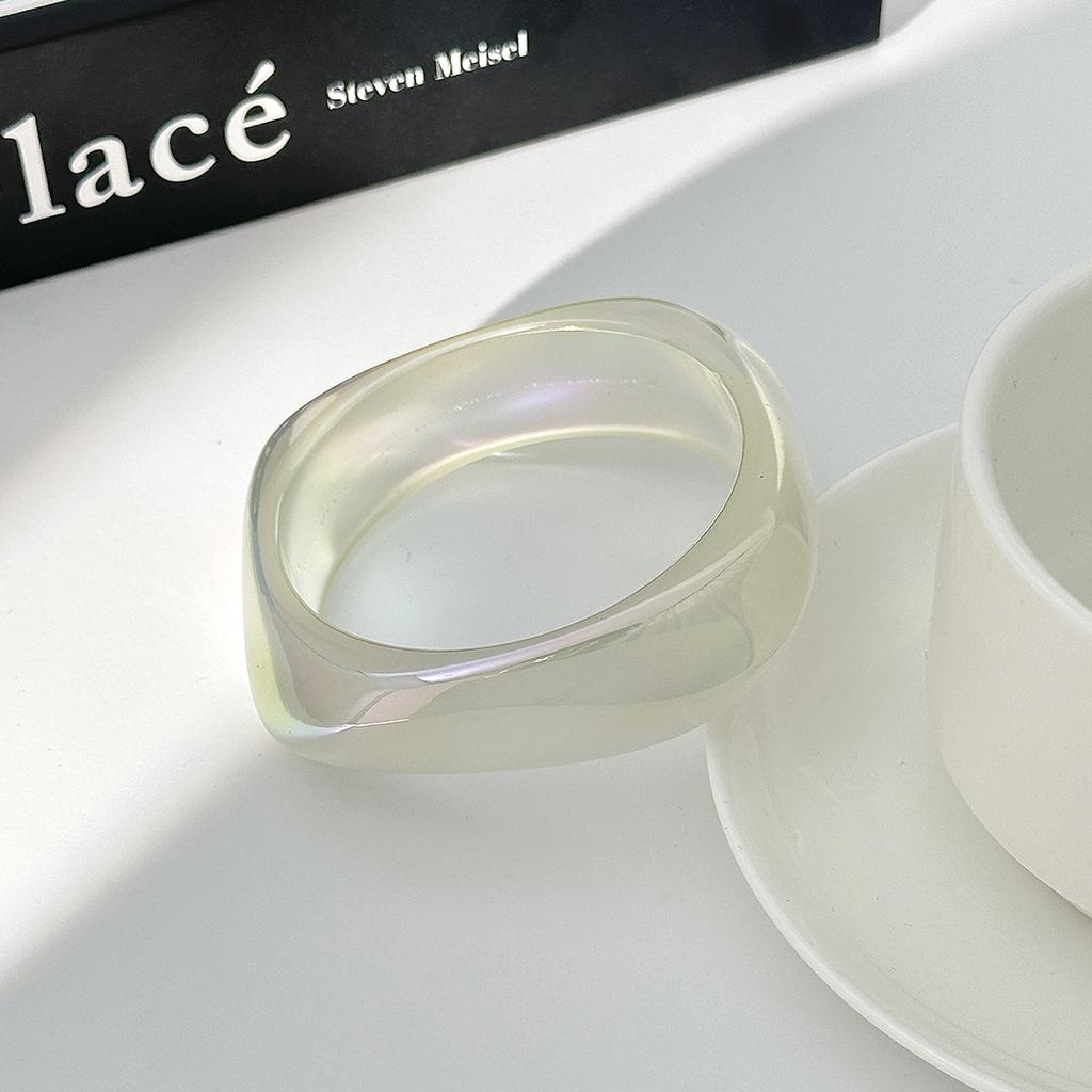 Fashionable Punk Summer Beach Colorful Resin Sparkling Irregular Bracelet for Women's Daily Wear and Parties Bangles for Women