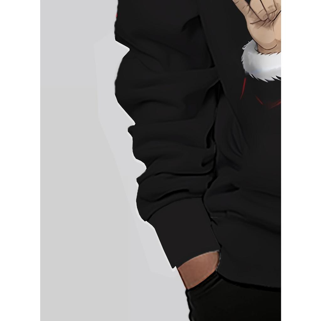 Santa Claus 3D printed boys' casual long sleeved hoodie, boys' novelty hoodie