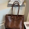 High-end Casual Travel Bags Vintage Large Capacity PU Women's Handbags Simple Letter Shopping Square Single Shoulder Bag