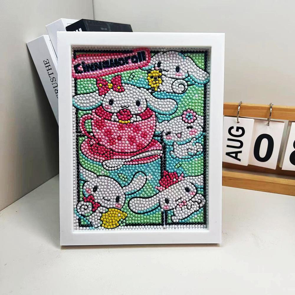 Cartoon Diamond Painting Children's Handmade Diy Diamond Stickers Bedroom Living Room Decorative Painting Masonry Painting with Photo Frame.