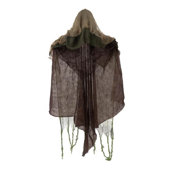 Decorazioni fantasma da appendere per Halloween Decorazione animatronica, Falciatore attivato dal suono con LED Mani di morto realistiche Occhi luminosi