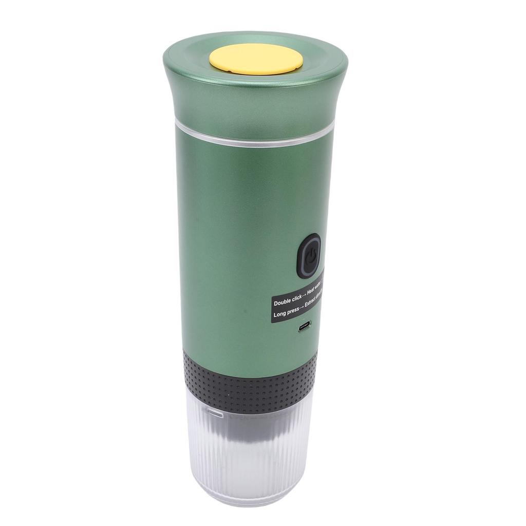 Portable Capsules Coffee Maker 72W 120ML Cup Full Automatic Outdoor Ground Coffee Machine for Home Travel Green