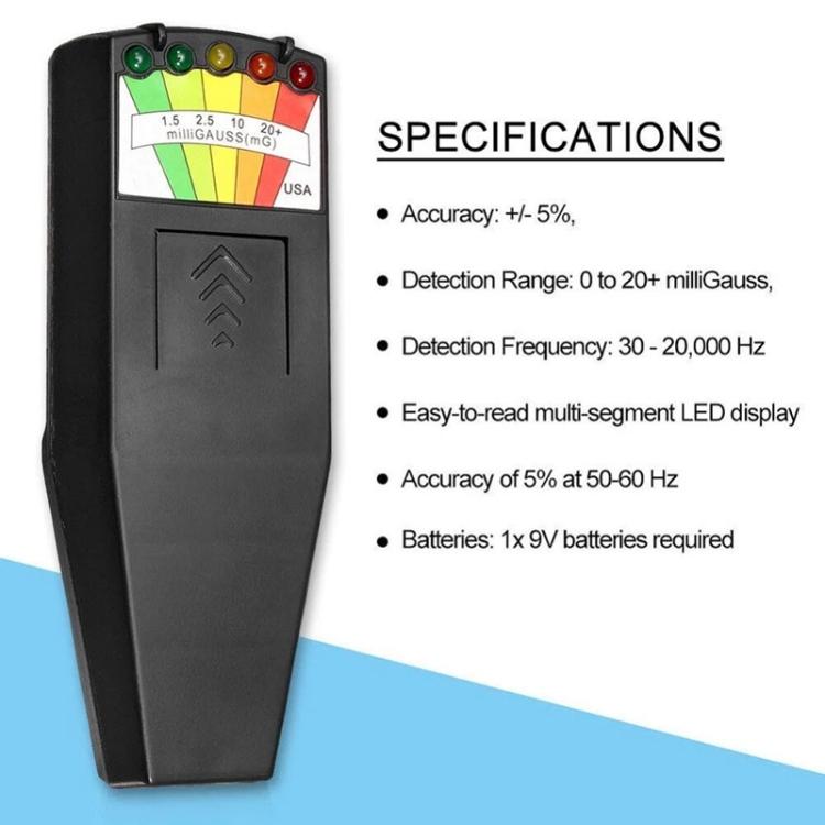 5-LED Elektromagnetischer Strahlungsdetektor EMF-Messgerät Tester