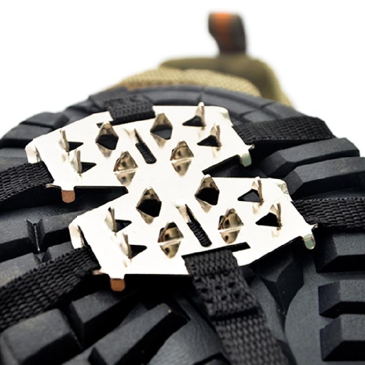 Antislip Ice Shoe Crampons with Spikes for Winter Outdoor and Skiing, 24 Teeth Ice Snow Spikes Grip for Boot and Shoe