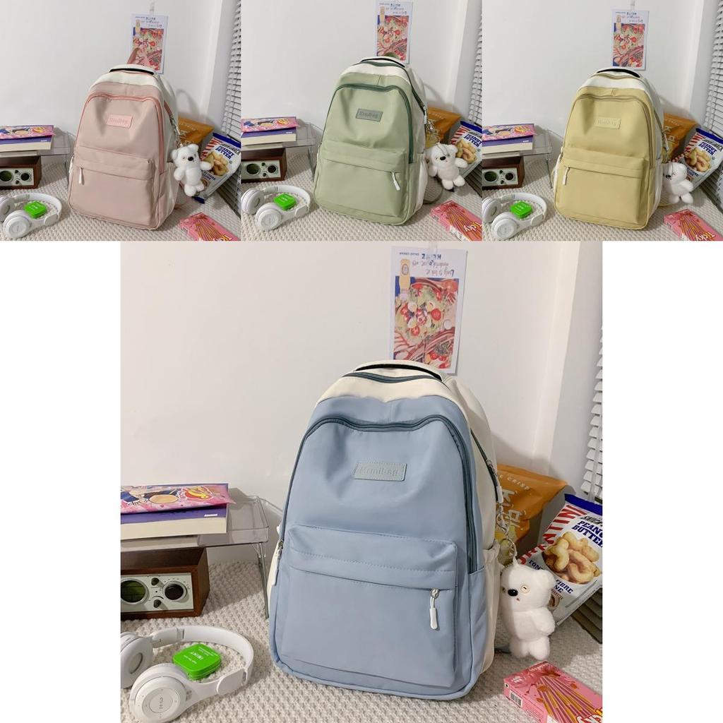 Nylon Large Capacity Backpack For Middle School Students With Letter Print Design For Daily Use