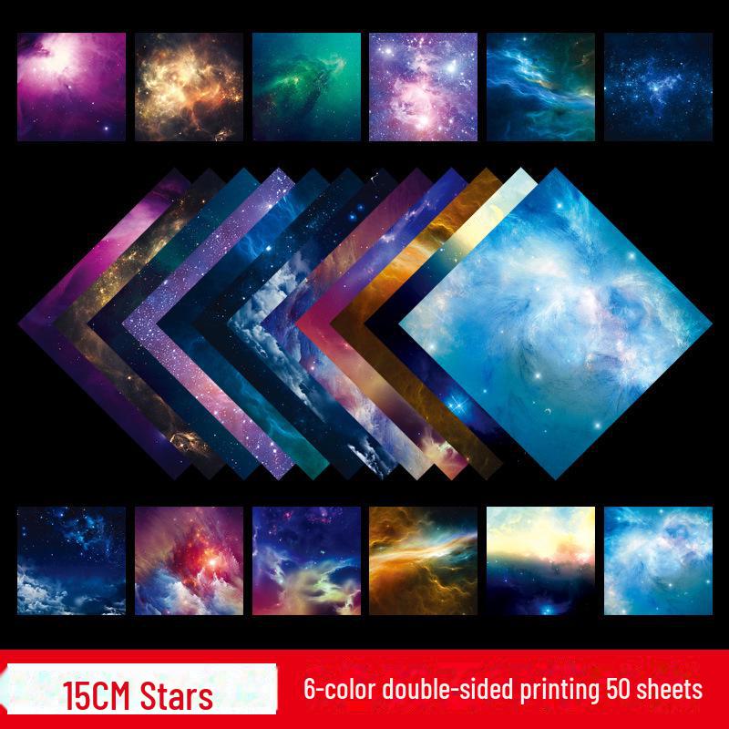 

Двусторонняя бумага для оригами «Звездное небо» для детского сада