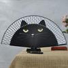 Cat Chinese Cartoon Silk Fashionable Japan Style Hand Fans Popular Lovely Kitty Fan Handheld Folding Women Girls Show Fans