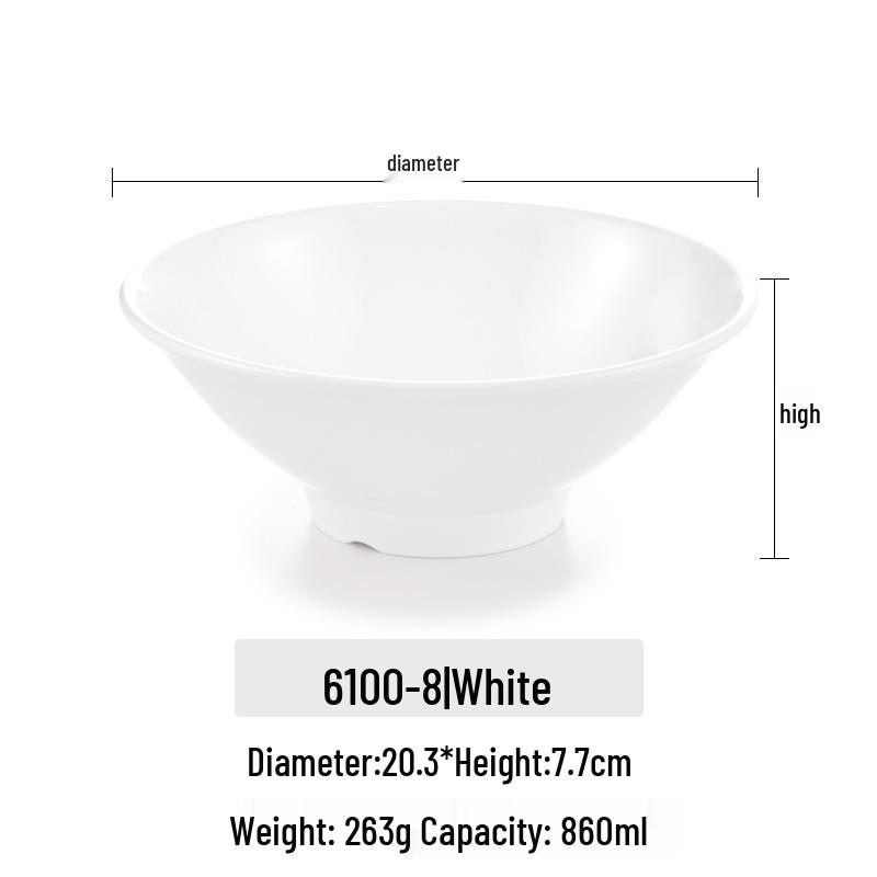 Große Melamin-Ramen-Schüssel für Nudelläden - Konische Luosifen, Mala Tang, Suppen- & Reispudding-Schüssel